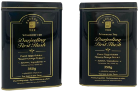 Darjeeling First Flush Ernte 2024 schwarzer Tee, Premiumqualität 2x 350g in einer für Lebensmittel geeigneten Dose